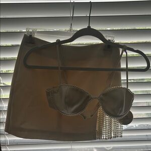 Camila Coelho Cream Mini Skirt